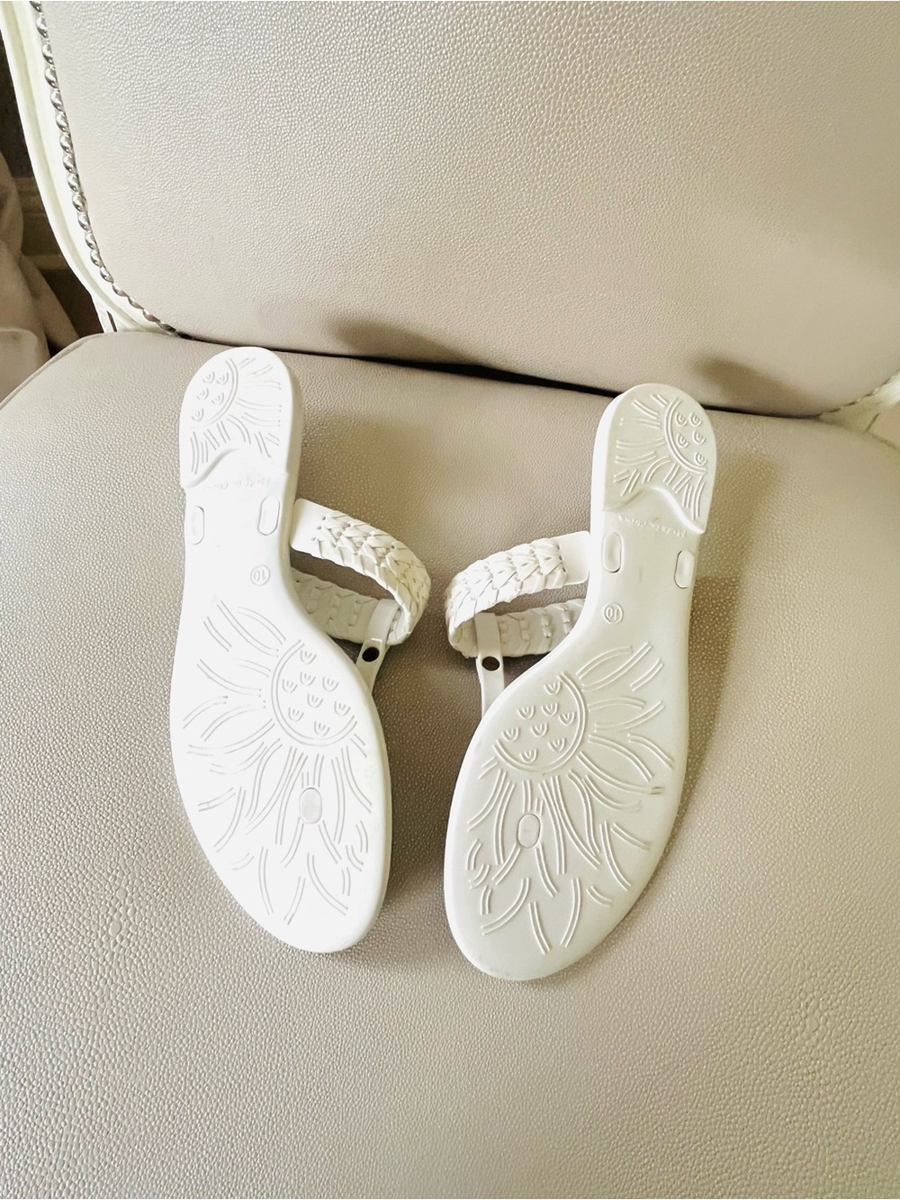 Jack Rogers  braided white  jelly thongs 10 - Picture 5 of 13